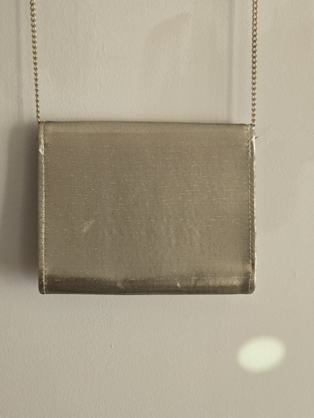 Vintage Gold Foldover Envelope Clutch Metallic Evening Purse with Chain - Picture 9 of 16